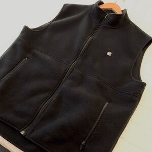 Vintage Apple Logo Fleece Vest Size XL Black